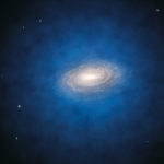Milky Way galaxy, artist’s impression of the expected dark matter distribution